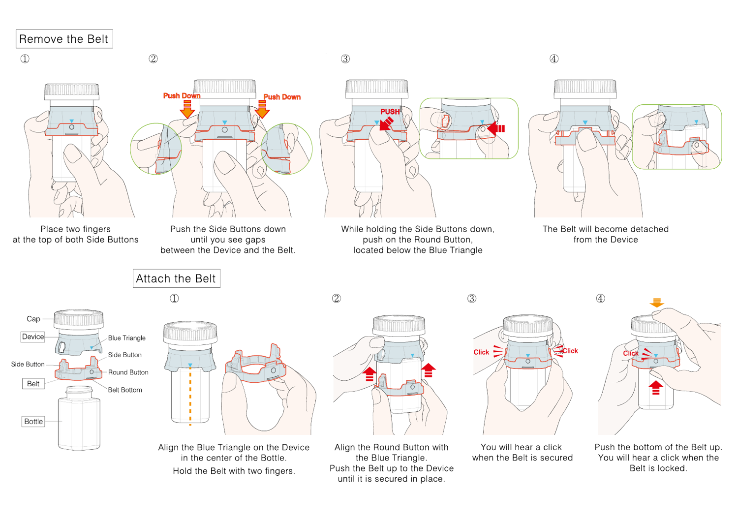CR belt manual, as supplied with the test articles.